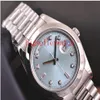 Luxury High Quality Watch top Automatic mens watch 41mm PLATINUM II President GLACIER Blue Diamond 218206 Stainless Steel216R