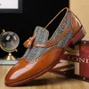 Robe chaussures italien britannique mode hommes décontracté printemps automne formel en cuir couleurs mélangées gland luxe mocassins de mariage