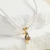 Naszyjniki wisiorek bohemian drewniana klimat kwiat miedzi Pave Cyrkon imitacja Perl Naszyjnik dla kobiet Złota Kolor Doskonała jakość moda
