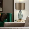 Lampes de table Style américain LED Bureau ou lampe moderne Bureau à domicile Corps en verre de cristal Lampe de lecture E27
