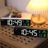 Desk Table Clocks Rechargeable Digital LED Alarm ClockHome Decoration Wall Calendar Clock with Temperature ThermometerSound Control Backlight 230921