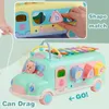 Learning Toys Kids Music Bus Toys Instrument Xylophone Piano Lovely Beads Blocks Sorting Learning Educational Baby Toys For Children 230926