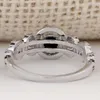 Anéis de casamento atacado clássico de alta qualidade 10mm cor prata cz anel preto cristal inlay mulheres férias bang feminino bague