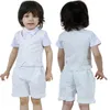 Clothing Sets Baby Boys Set Infant Gentleman Outfit Top + Shorts Baptism Wedding Birthday Gift Costume 2PCS Kids Summer Clothes Suit 230927