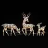 Autres fournitures de fête d'événement 3PC Lighted Deer Renne Famille Décor de Noël avec des lumières LED Illuminez Bucks Doe et Fawn Cour intérieure ou extérieure 230921