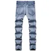 Slim-Fit Straight Motorcycle Jeans Retro Stitching Men's Pants Autumn Spring Punk Rock Streetwear Riding Knee Guard Pants