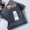 Herr jeans vinter termiska varma flanell stretch jeans mens vinter kvalitet berömda märke fleece byxor raka flocking byxor denim jean l230927