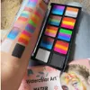 Peinture corporelle Halloween multicolore visage peinture corporelle imperméable non toxique sûr enfants peinture corporelle tatouage art fête maquillage beauté peinture palette 230926