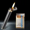 Lighters Mini Cigarette Lighter Grinding Wheel Flint Free Fire Butane No Gas Lighter Portable Can Be Placed Cigarette Box Smoke Accessories 3CT0