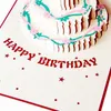 Bütün- En Yeni Doğum Günü Pastası 3D Kağıt Lazer Kesme Pop Up El yapımı Posta Kartları Özel Hediye Tebrik Kartları Parti Sarf malzemeleri289D