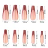 False Nails 20st Long Ballerina Press On Coffin Full Cover Fake Fingernags Glossy Artificial Tips for DIY Art