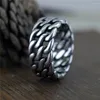 Cluster Rings Punk Hip Hop Woven Hollow Ring Simple Stainless Steel Motorcycle Chain Men Fashion Jewelry Gift Wholesale Size 7-13