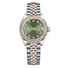 デザイナーOROLOGIO WRISTWATCHES WOMENS AUTOMATIC MECANICAL WATCHES 28/31/36mm 904Lフルステンレススチールダイヤモンドベゼル防水ゴールドウォッチモントレデフルク