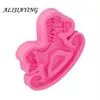 Cake Tools 1Pcs 3D Trojan Horse Shape Silicone Fondant Molds Baby Birthday Decorating Gumpaste Chocolate Moulds D0731242d