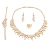HADIYANA – ensemble de boucles d'oreilles et collier, bijoux élégants et charmants, pour fête de mariage, Bracelet, bague, boucle d'oreille, Boutique en Zircon BN7963