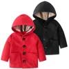 Nouveaux enfants manteau garçons fille laine veste de survêtement automne hiver princesse solide longueur moyenne simple boutonnage coupe-vent pardessus enfants vêtements