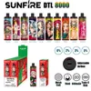 Sunfire 8000 puff Disposable E cigarettes Vape Device 600mAh 18ml Prefilled Pod Kit Cartridge puff 10000 9000 9k 7000 Puffs mod box 0% 2% 3% 5% Cartridge Pod DTL Vaping Pen