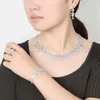 HADIYANA – ensemble de boucles d'oreilles et collier, bijoux élégants et charmants, pour fête de mariage, Bracelet, bague, boucle d'oreille, Boutique en Zircon BN7963