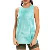 LU-001 Femmes sport Tie-dye fendu ourlet haute élastique débardeur chemises tenues de Yoga respirant séchage rapide vêtements de sport femmes Fitness gilet