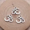 Charms 20pcs Om Symbol 15x14mm Antique Silver Color Jewelry Making Supplies Earrings Materials