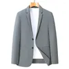 Men's Suits 2023 Summer Fashion Thin Sunscreen Suit Korean Version Solid Color British Trend Wind Ice Silk High Elastic Casual Blazer