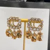 2023 nova moda cristal pingente charme brincos aretes orecchini carta feminina brincos de designer quadrado