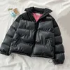 Parka in piumino da donna ZURICHOUSE Parka in pelle PU nera Cappotto invernale spesso caldo da donna Moda piumino allentato selvaggio selvaggio in ecopelle 230927