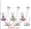 Wholesale Colorful Cheap bubbler Hookah 14mm female joint Bottle mini water dab rig bong with glass smoking tobacco bowl