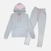 Herrjackor Synaworld Y2K Hoodie Sweatpants Two Piece Set Hip Hop Letter Print Overdimensionerad hoodie Sweatpants Set Loose Sportswear Streetwear 230927