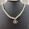 14 Style Pearl Chain Diamond Pendant Necklace Designer for Women New Product Elegant Pearl Necklaces Wild Fashion Woman Necklace E200K