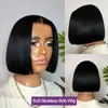 Densitet 13x4 13x6 Straight Short Bob Wig Spets Front Human Hair Wigs T Del 5x5 Stängning Glueless Ready to Wear for Women