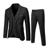 Men's Suits Fashion Men Blazers 3 Pieces Sets Wedding Formal Dress Elegant Business Luxury Full Vest Pants Coats Slim Classic Jackets