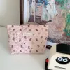 Lässige Damen-Kosmetiktasche mit Blumenmuster, Make-up-Tasche, gesteppte Baumwolle, Damen-Reise-Aufbewahrungstaschen, niedliche Cartoon-weibliche Clutch-Handtaschen