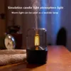 Luftfuktare Candlelight Arom Diffuser Portable 120 ml Elektrisk USB Luftfuktare Essential Oil Cool Mist Maker Fogger med LED Night Light YQ230927