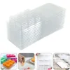 Moules à clapet pour fonte de cire, 50 pièces, plateau Cube vide transparent pour emballage cadeau de savon 266o