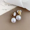 Backs Earrings Love Pearl No Hole Ear Clips Heart Clip Earring Without Piercing Minimalist Jewelry CEk885