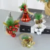 Fournitures de fête Cloches de Noël Arc Pinecone Berry Pendentif Arbre de Noël Ornements suspendus Cloche en métal pour la décoration de l'année de la maison Cadeau