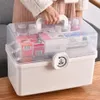 Medicine Box Portable First Aid Kit Storage Box Plastic Multifunktionell Family Storage Organizer med handtag stor kapacitet 210315210L