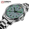 Carnival Tritium Light men Watch Quartz Double calendar Date Tritium Luminous Waterproof 200M Military diving Watches sapphire T20281a