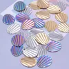 Pendentif Colliers 6pcs / lot en acier inoxydable texturé rond géométrique coeur triangle bricolage boucles d'oreilles bijoux estampage conque vortex charmes en vrac