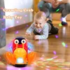 Dekorativa föremål Figurer Creative Crawling Crab Baby Toys With Music och LED Light Toddler Interactive Developy Walking Mage Time Toy for Babies 230926