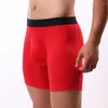 Cuecas masculinas de algodão sólido perna longa respirável esportes boxer briefs calcinhas homens roupa interior lexible tamanho grande shorts