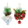 Party Supplies Christmas Bells Bow Pinecone Berry Pendant Xmas Tree Hanging Ornament Metal Jingle Bell For Home Year Decoration Gift