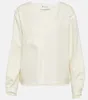 Dames T-shirt met lange mouwen Tops LORO PIANA linnen en wollen top Italiaans design kleding losse dames dagelijkse casual shirts