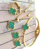 Four-leaf Clover Jewelry Sets Designer Necklace Bracelet Earrings Rings for Women Designer Jewelry Brand Flower Jewellery Chain Wedding Christmas Gift