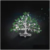 Pins Brooches Luxury Female Crystal Wishing Tree Brooch Charm Gold Sier Color Jewelry For Women Cute Pin Dress Coat Accessories Drop D Dhf5J