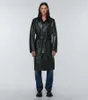 Men's Trench Coats Mid Length Leather Coat For Business Commuting Handsome Trendy Windbreaker