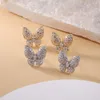 Earrings Van-Clef & Arpes Designer Luxury Fashion Women Pastoral Style Copper Inlaid Zirconium Butterfly Perfect For Girls' Holiday Gifts