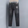 Męski projektant dżinsów nowe spodnie dżinsowe spodnie spodnie BBICON STRANSUNM Zima Zima zamykające dżinsy bawełniane spodnie prasowane proste biznes xw2099-00 qf27