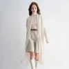 Women's Knits Tees Naizaiga Wool Cashmere blending coarse yarn long sashes Women thicken cardigans with belt solid female sweater KSN125 230927